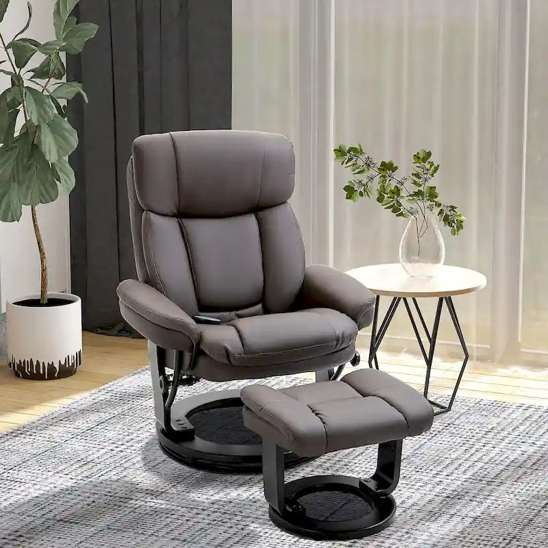 Fauteuil inclinable de massage en cuir PU HOMCOM avec repose-pieds