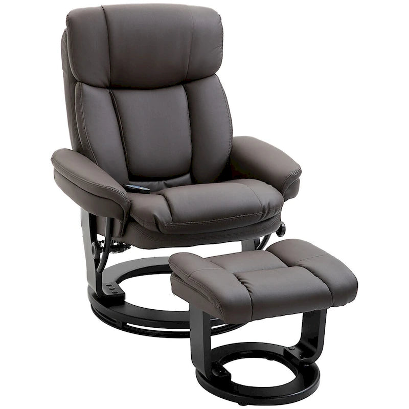 Fauteuil inclinable de massage en cuir PU HOMCOM avec repose-pieds