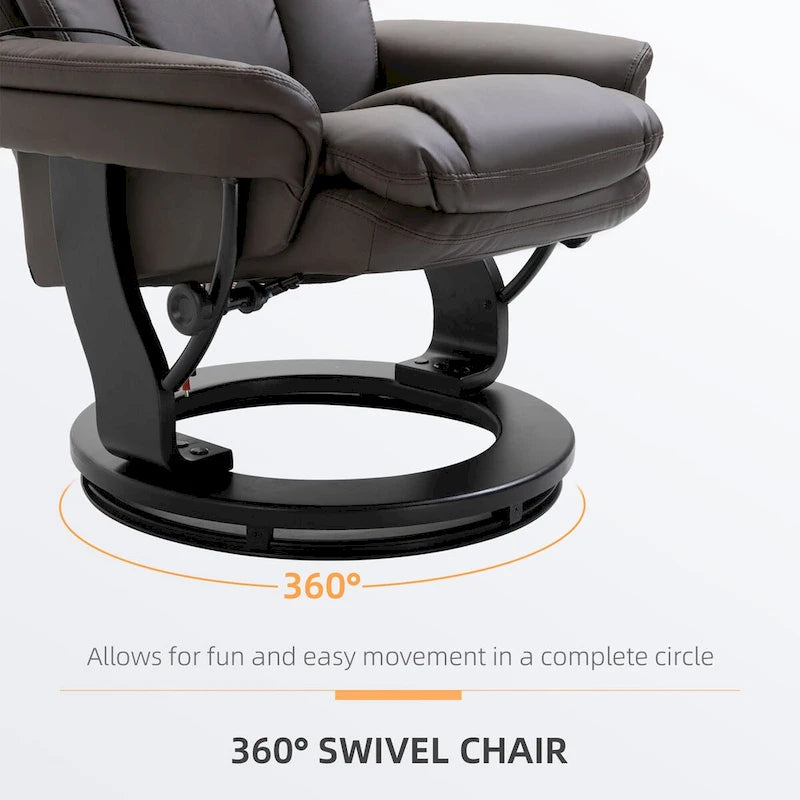 Fauteuil inclinable de massage en cuir PU HOMCOM avec repose-pieds