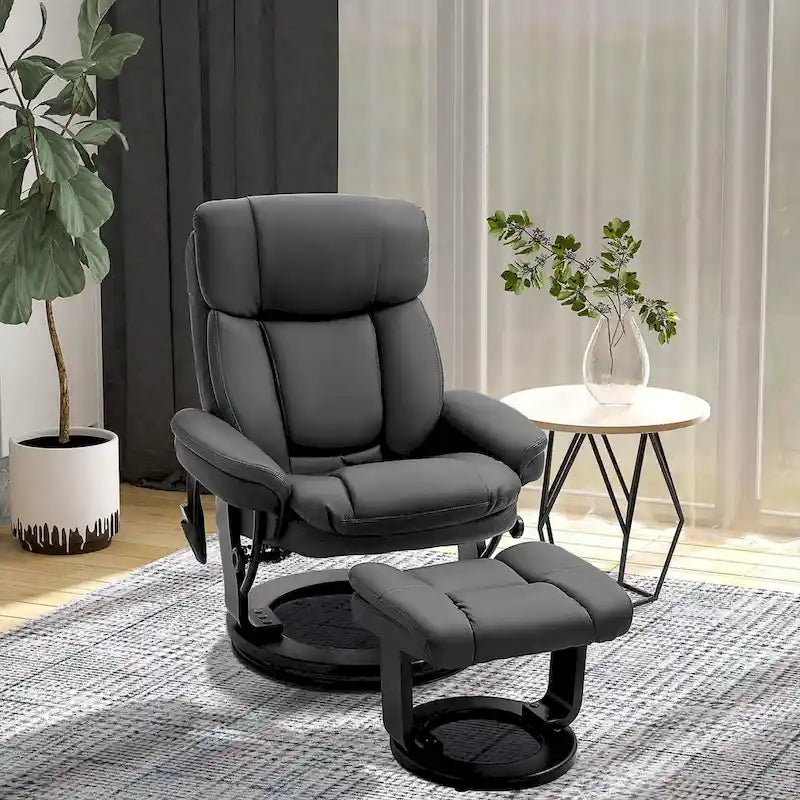 Fauteuil inclinable de massage en cuir PU HOMCOM avec repose-pieds
