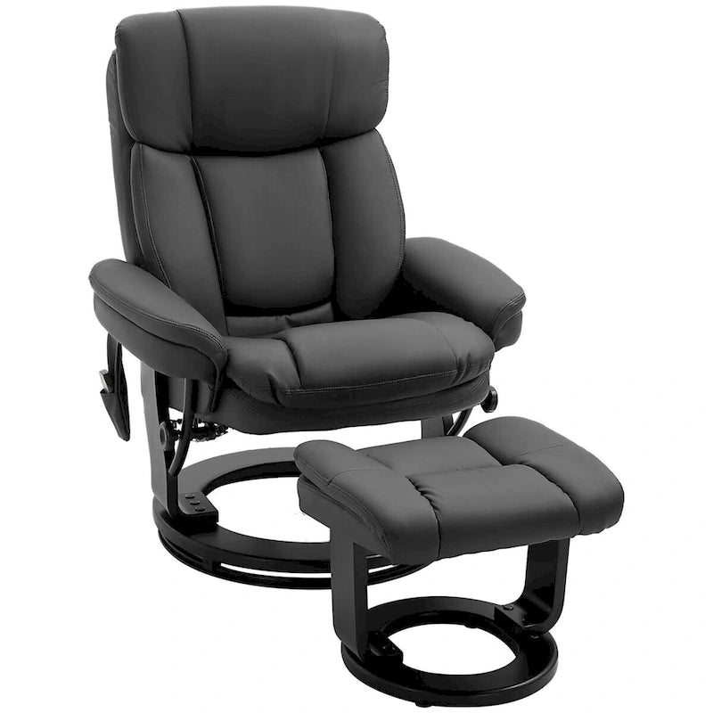 Fauteuil inclinable de massage en cuir PU HOMCOM avec repose-pieds