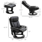 Fauteuil inclinable de massage en cuir PU HOMCOM avec repose-pieds
