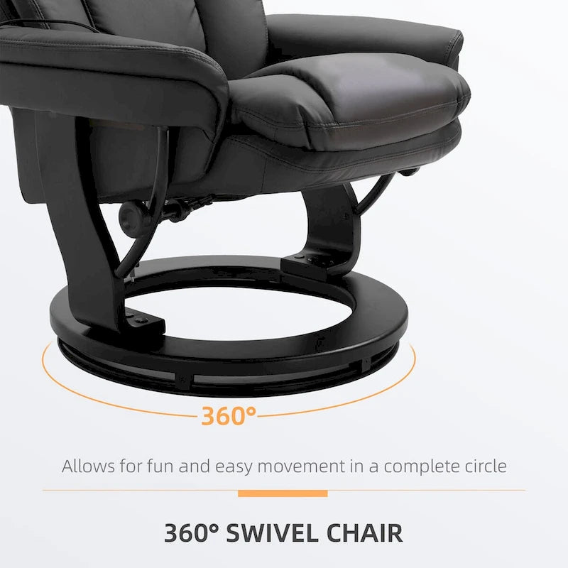 Fauteuil inclinable de massage en cuir PU HOMCOM avec repose-pieds