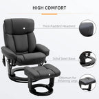 Fauteuil inclinable de massage en cuir PU HOMCOM avec repose-pieds