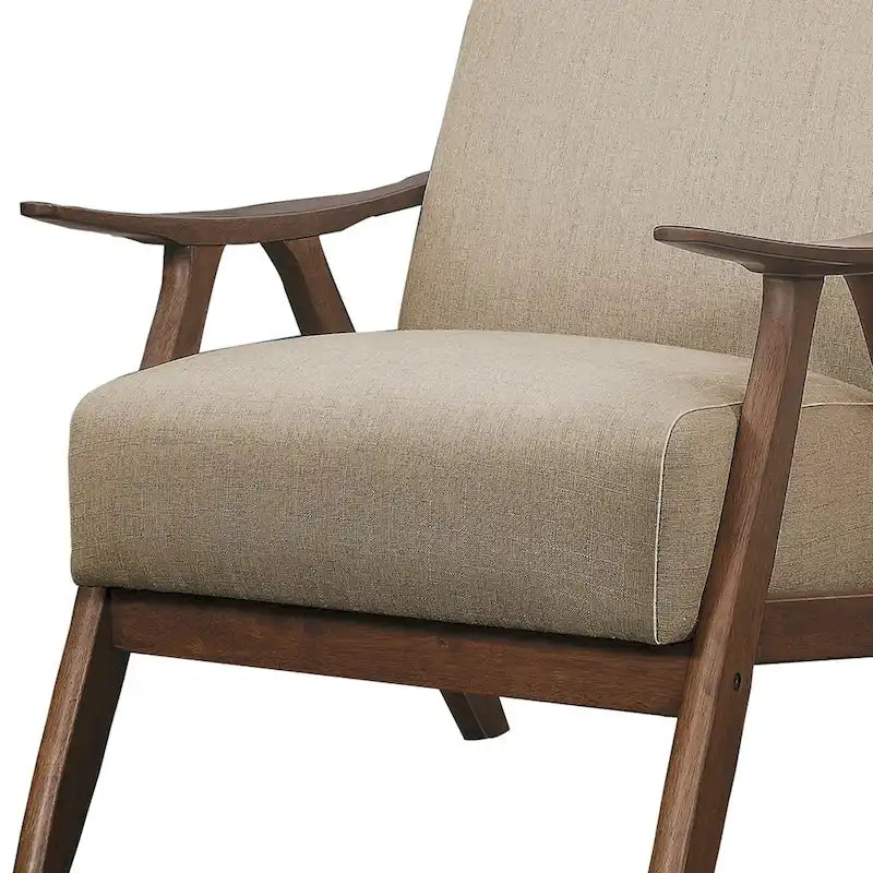 Accent Chair, Brown, Fabric Upholstered, Single Seat