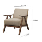 Fauteuil d'appoint, marron, revêtement tissu, une place