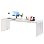 Bureau informatique 2 personnes chêne et noir, 200 cm