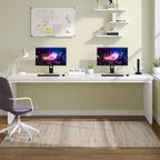 Bureau informatique 2 personnes chêne et noir, 200 cm