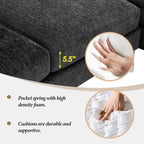 L-shaped Convertible Sectional Sofa, Chenille Sofa Couch with Reversible Chaise Lounge for Living Room, Apartment