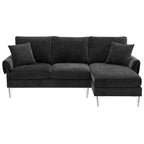 L-shaped Convertible Sectional Sofa, Chenille Sofa Couch with Reversible Chaise Lounge for Living Room, Apartment