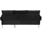 L-shaped Convertible Sectional Sofa, Chenille Sofa Couch with Reversible Chaise Lounge for Living Room, Apartment