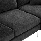 L-shaped Convertible Sectional Sofa, Chenille Sofa Couch with Reversible Chaise Lounge for Living Room, Apartment