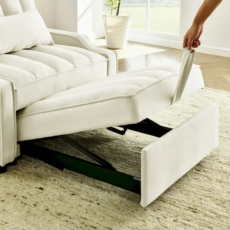 Fauteuil convertible en velours