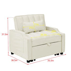 Fauteuil convertible en velours
