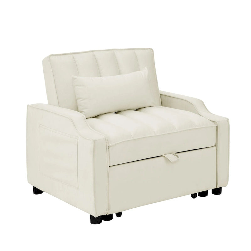Fauteuil convertible en velours
