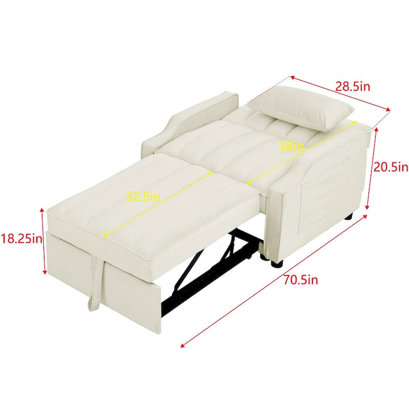 Fauteuil convertible en velours