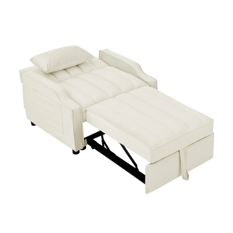 Fauteuil convertible en velours