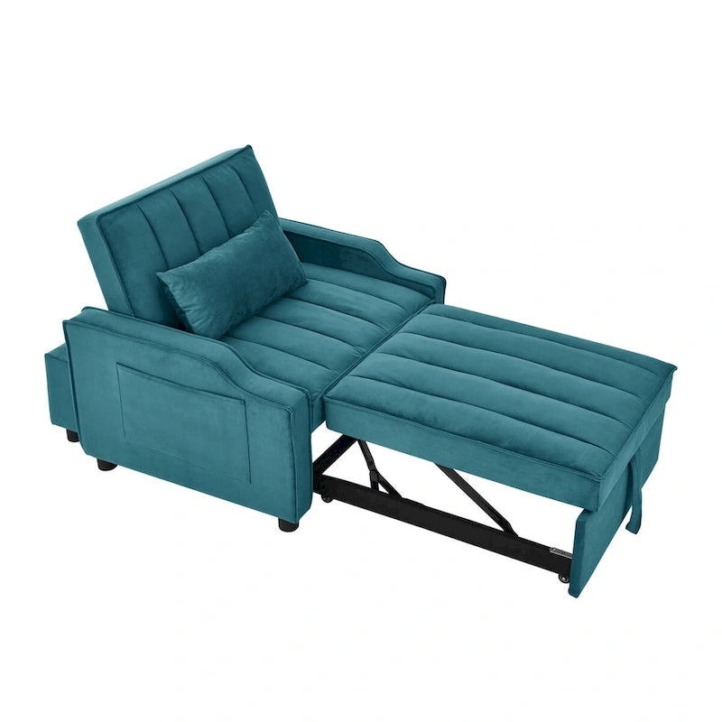 Fauteuil convertible en velours