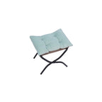 Fauteuil de salon contemporain Accent, fauteuil simple à cadre en acier avec accoudoirs et une poche latérale, avec repose-pieds, avec tabouret.