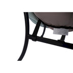 Fauteuil de salon contemporain Accent, fauteuil simple à cadre en acier avec accoudoirs et une poche latérale, avec repose-pieds, avec tabouret.