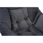 Fauteuil de salon contemporain Accent, fauteuil simple à cadre en acier avec accoudoirs et une poche latérale, avec repose-pieds, avec tabouret.