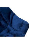 Fauteuil de salon contemporain Accent, fauteuil simple à cadre en acier avec accoudoirs et une poche latérale, avec repose-pieds, avec tabouret.